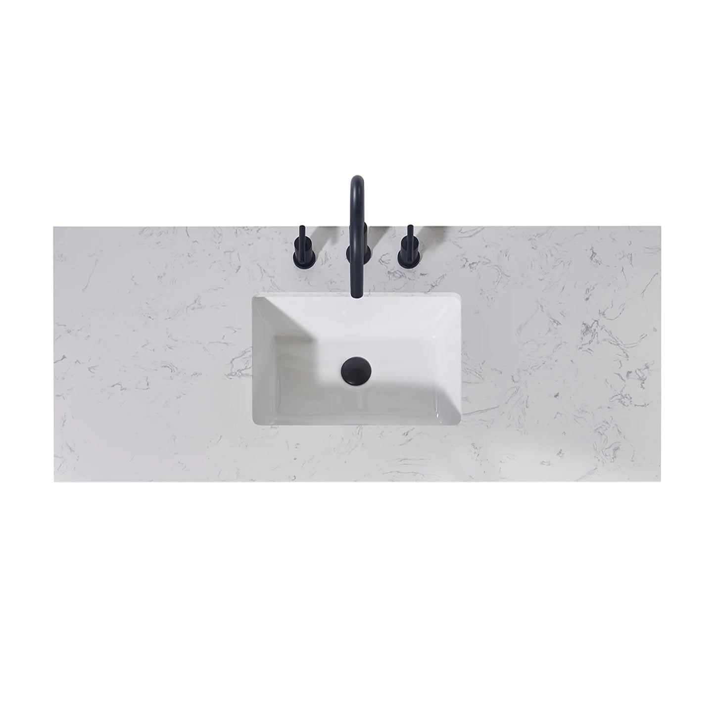 Altair Merano Stone effects Single Sink Vanity Top in Aosta White Apron