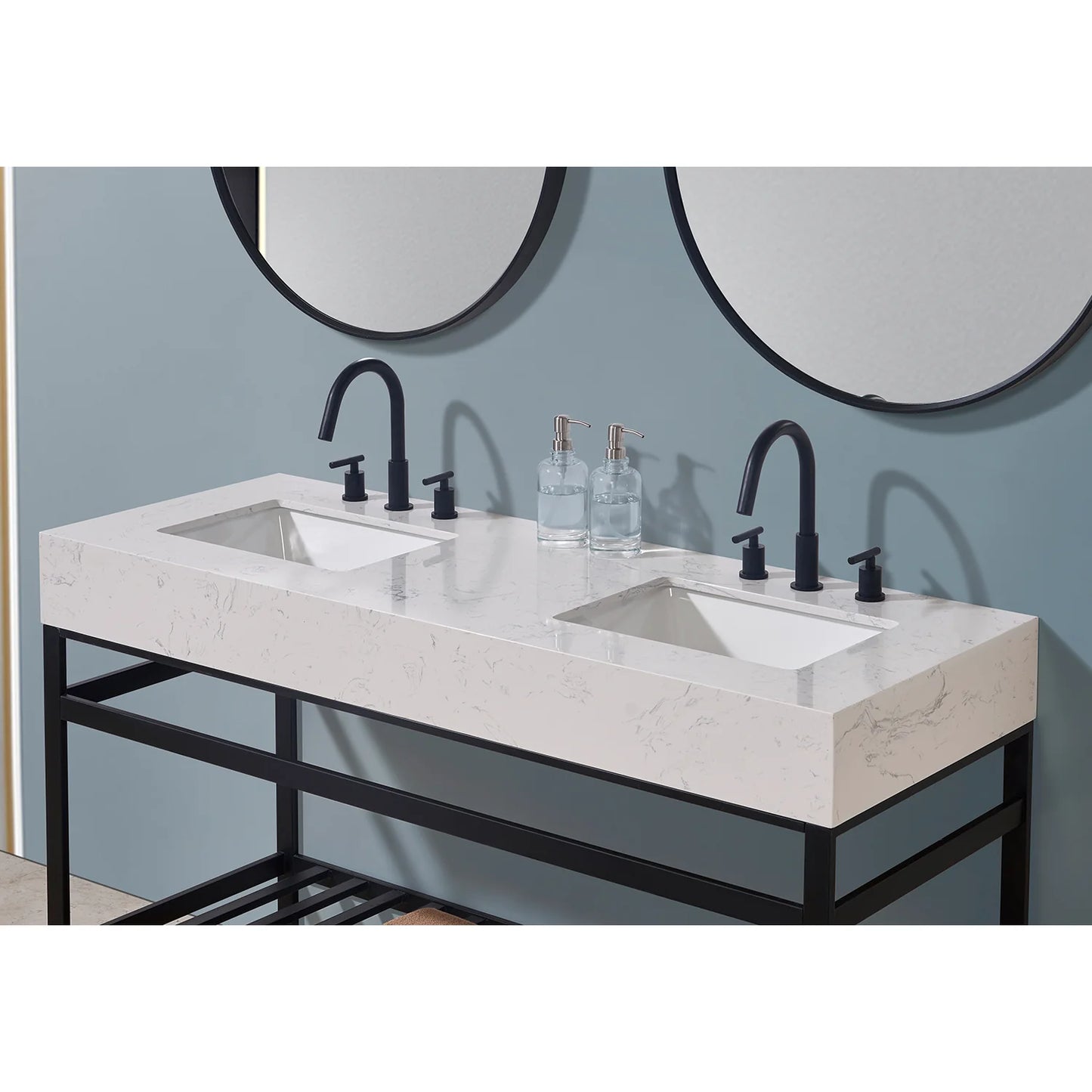 Altair Merano Stone effects Single Sink Vanity Top in Aosta White Apron