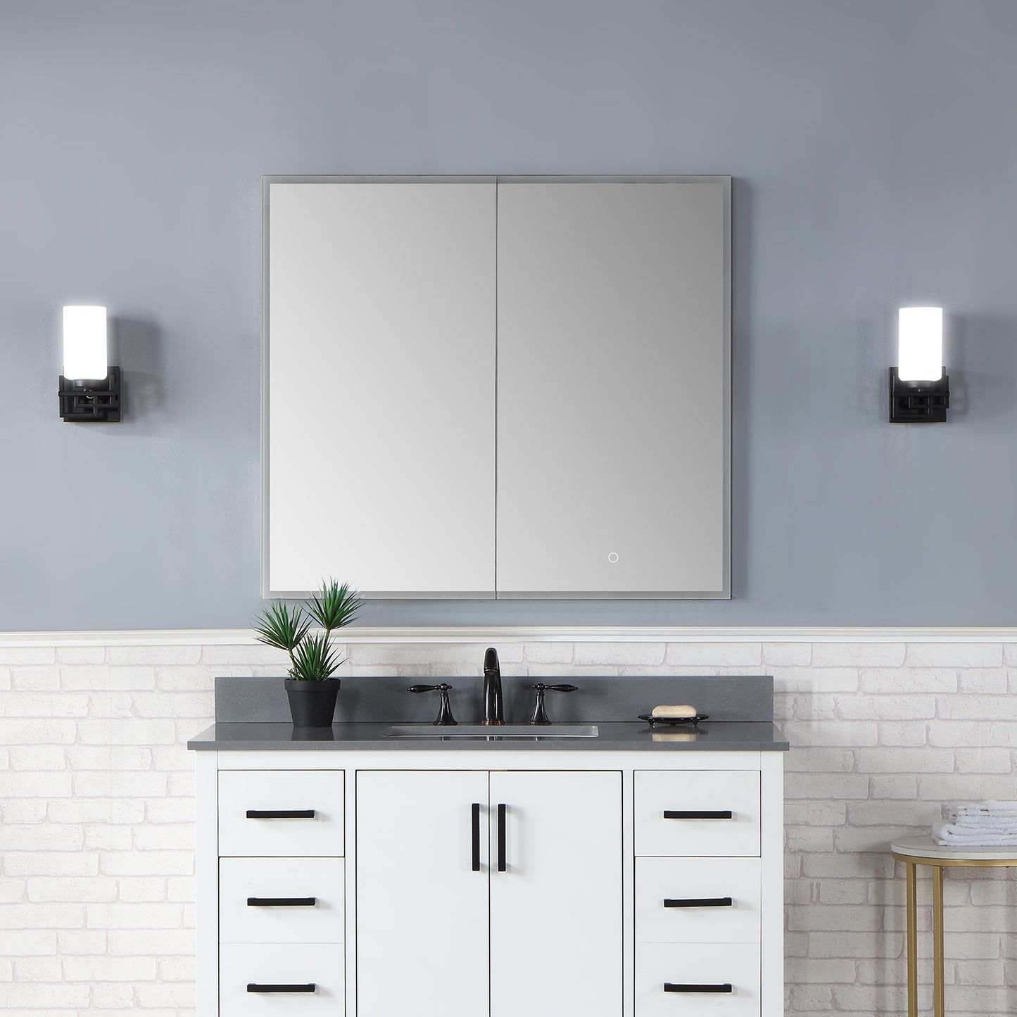 Altair Carsoli Rectangle Frameless Surface-Mount/Recessed LED Lighted Bathroom Medicine Cabinet