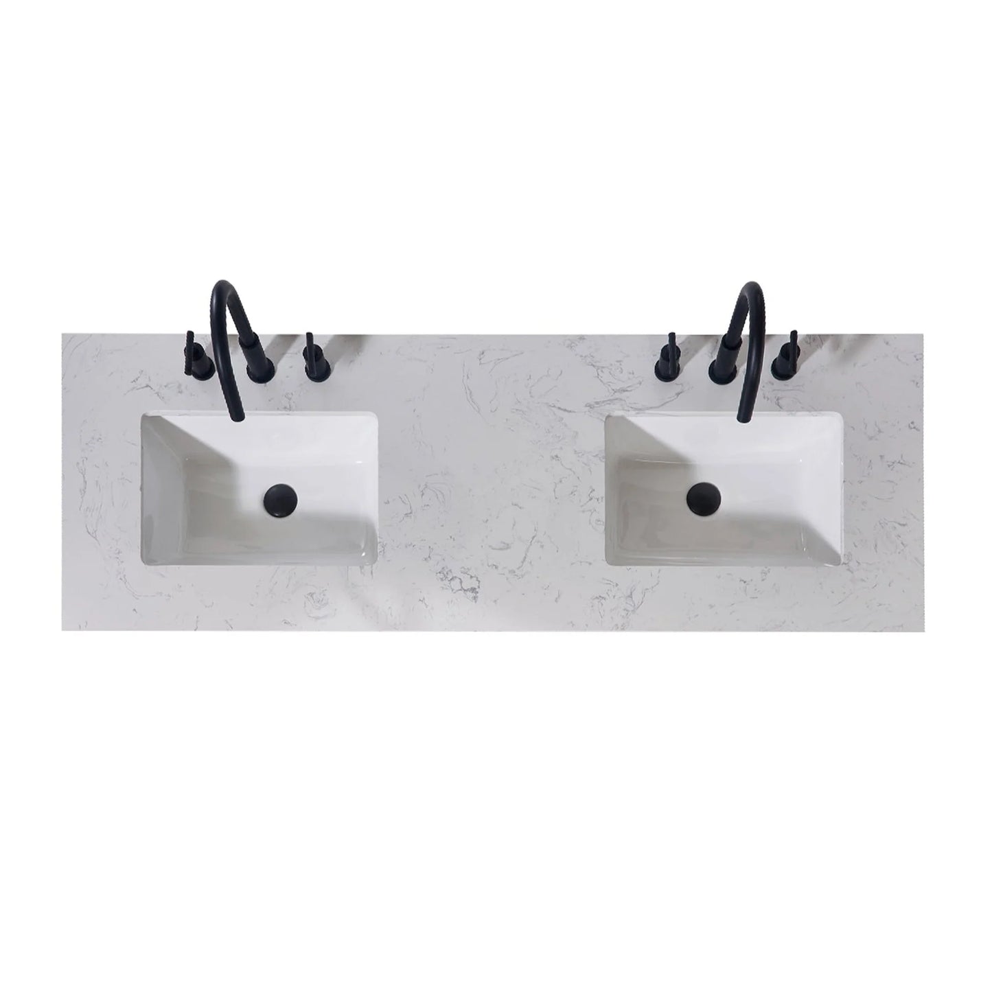 Altair Merano Stone effects Single Sink Vanity Top in Aosta White Apron