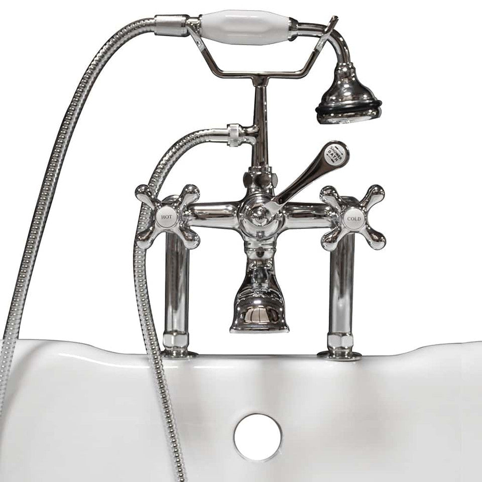 Cambridge Clawfoot Tub 6" Deck Mount Faucet with Hand Held Shower