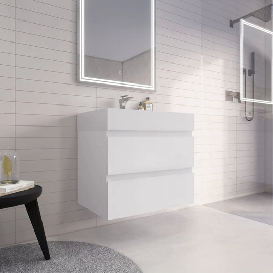 Better Vanity Monterey 36" Glossy White Wall Mounted Vanity with Reinforced Acrylic Sink
